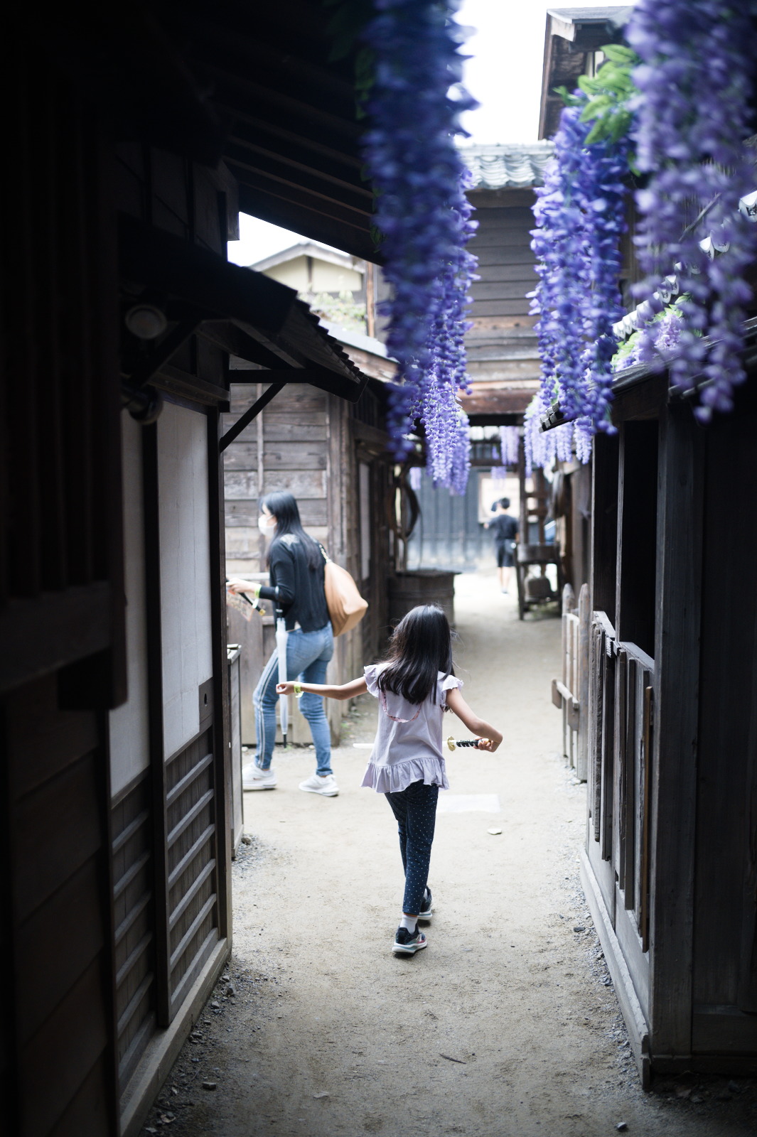 you never know when you might run into someone in a samurai costume. alley